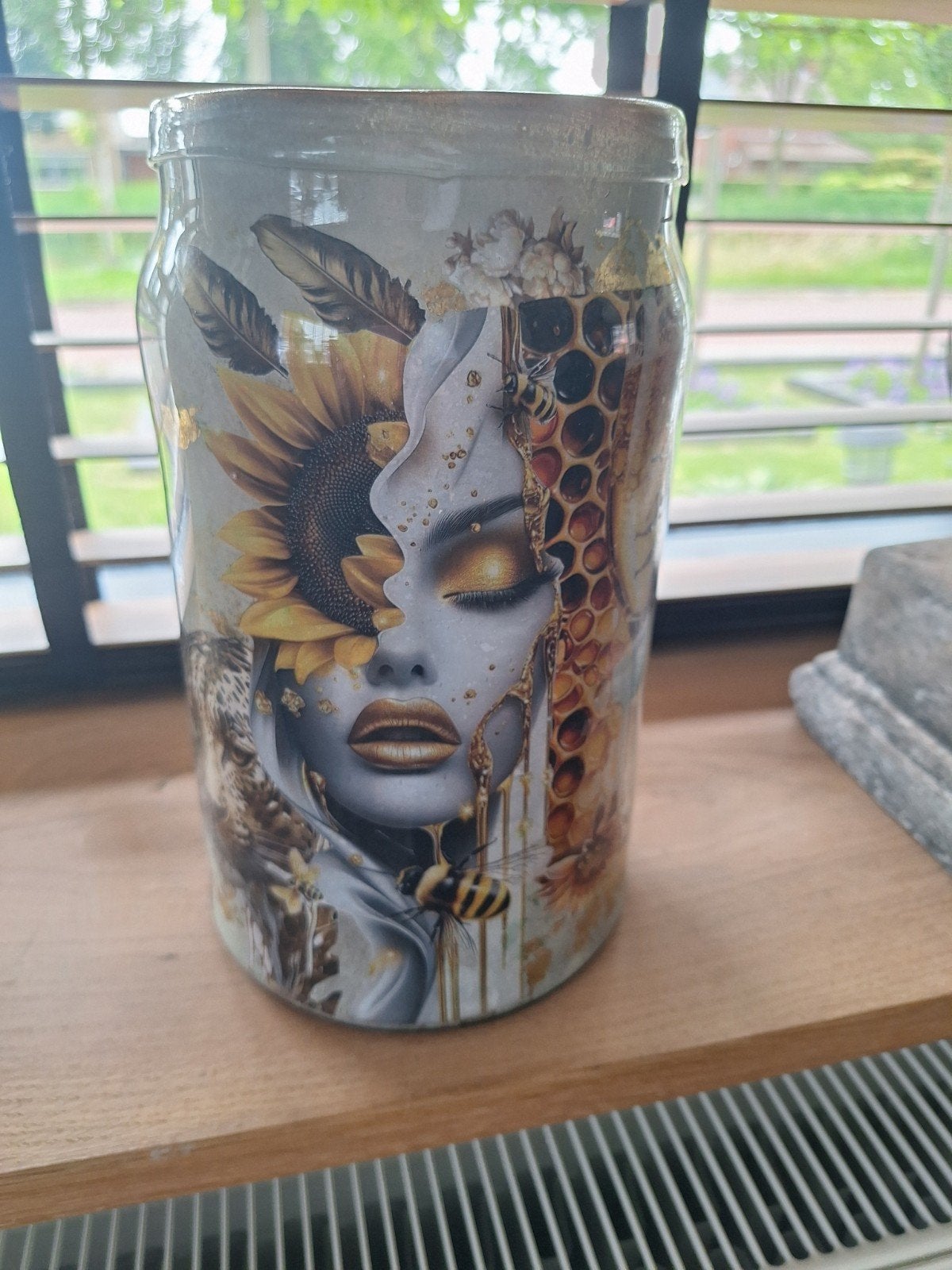 Decoupage vazen van iedere vaas staan er 3 afbeeldingen op, Ophalen, Overige kleuren, Glas, Minder dan 50 cm