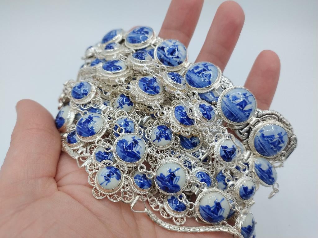 Authentiek zilveren sieraden met Delfts blauw aardewerk!, Info@zilverwebsite.nl, Nieuw, Zilverwebsite.nl, Postbus 112