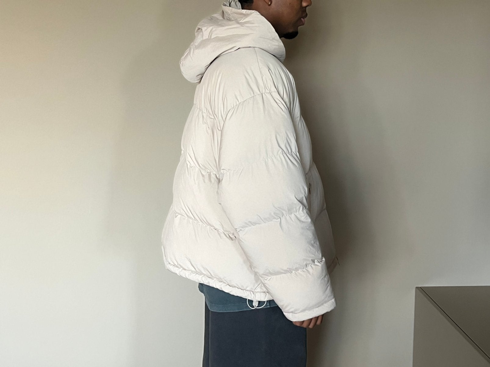 Balenciaga puffer coat Beige size 1 unisex, Ophalen, Zo goed als nieuw, Beige