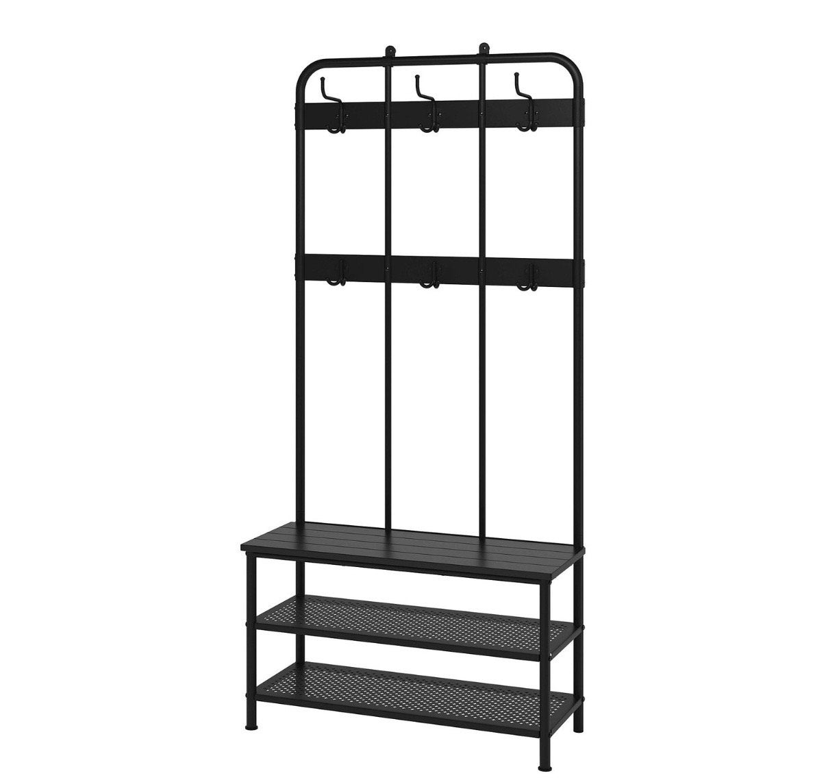 IKEA PINNIG Kapstok met schoenenrek - Zwart (193x37x90 cm), Huis en Inrichting, Woonaccessoires | Kapstokken, Ophalen, Gebruikt