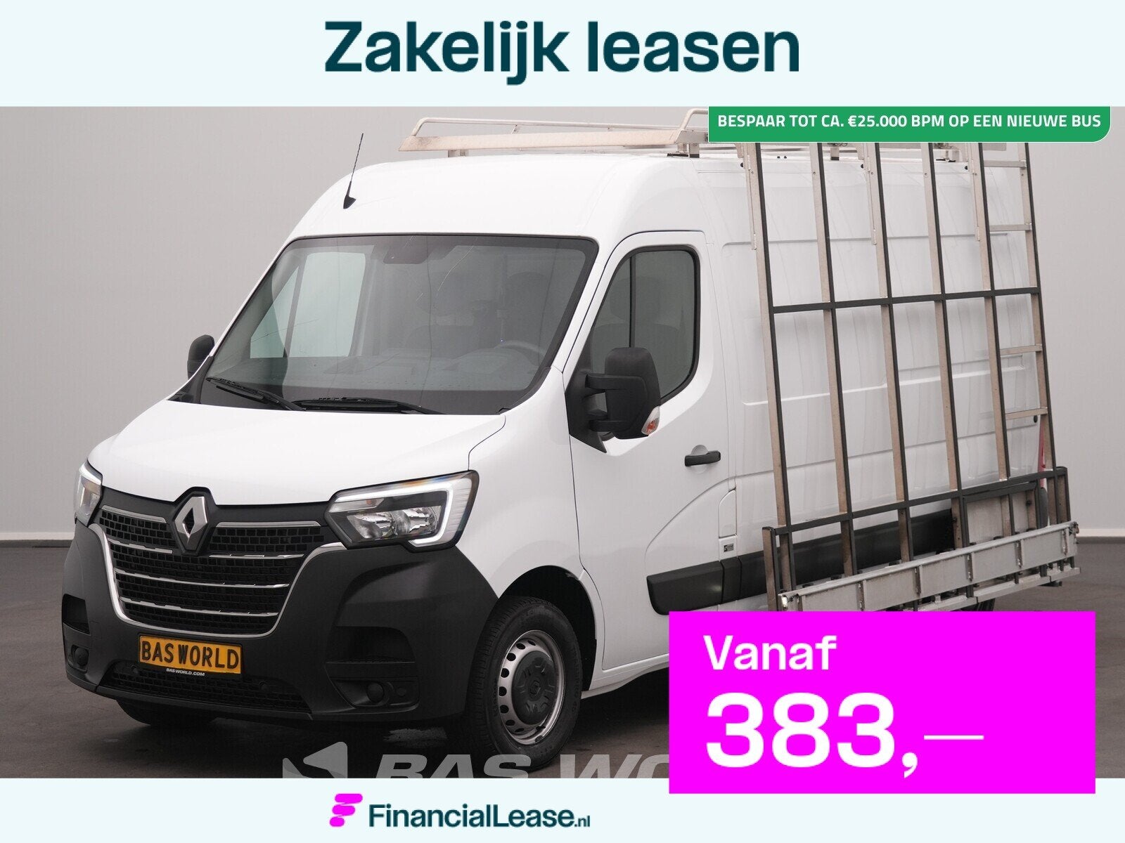 Renault Master 135PK Glasresteel L2H2 Trekhaak Navi Airco Cr, Gebruikt, Euro 6, Renault, 2500 kg