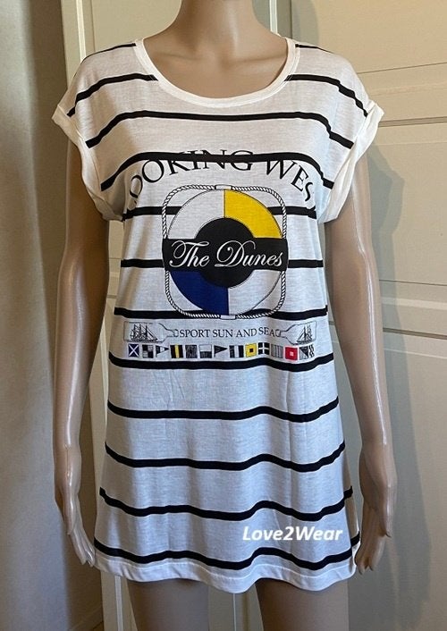 T-shirt/mini-jurk wit met opdruk Zara, Maat 38/40 (M), Nieuw, Ophalen of Verzenden, Korte mouw