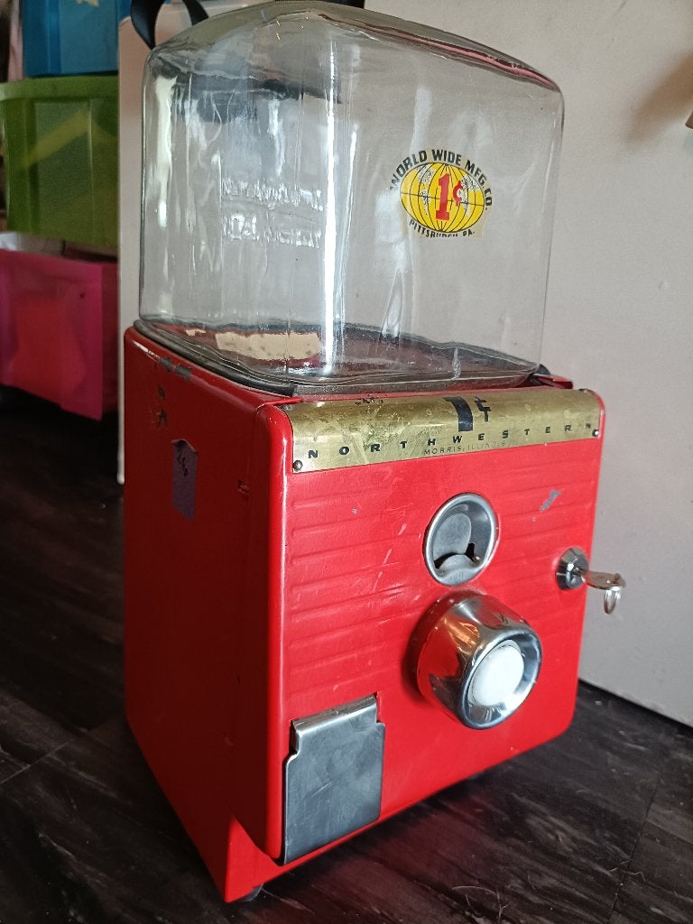 authentieke NorthwesternModel49 kauwgomballenautomaat, Verzenden
