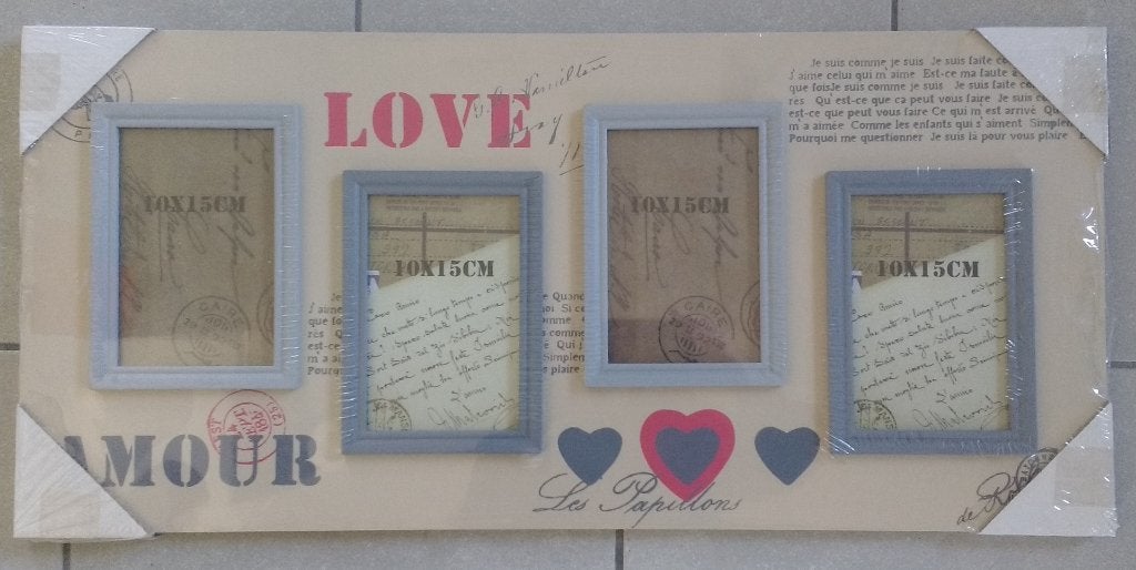Multi-fotokader Love 65 x 30 cm, Ophalen, Nieuw, Hout, Fotolijst