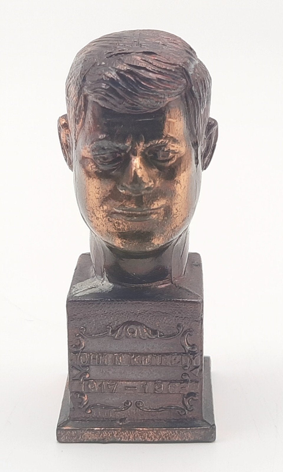 Vintage beeldje brons John F Kennedy 1968 J.L. Goozh, Verzamelen, Ophalen of Verzenden, Gebruikt, Mens