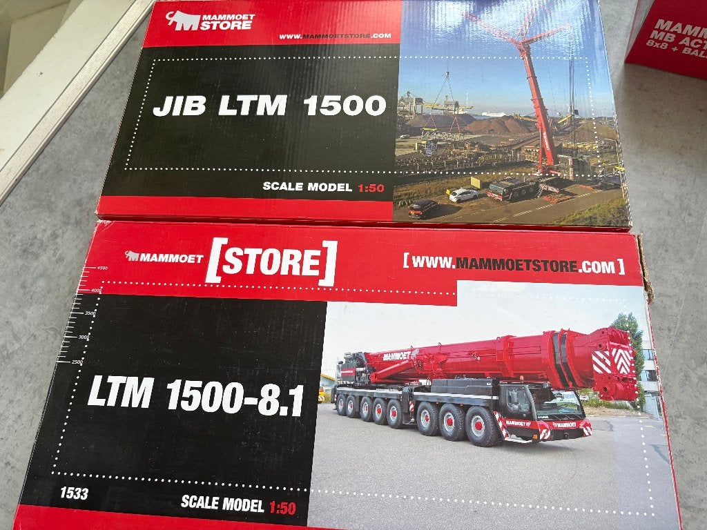 Mammoet Liebherr LTM 1500 + JIB, Hobby en Vrije tijd, Modelauto's | 1:50, Ophalen of Verzenden, Zo goed als nieuw, Hijskraan, Tractor of Landbouw