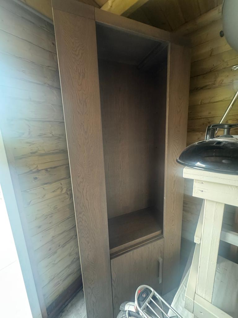 Massief eiken kast met open vakken en deur, Huis en Inrichting, Ophalen, 200 cm of meer, Eikenhout, 50 tot 100 cm