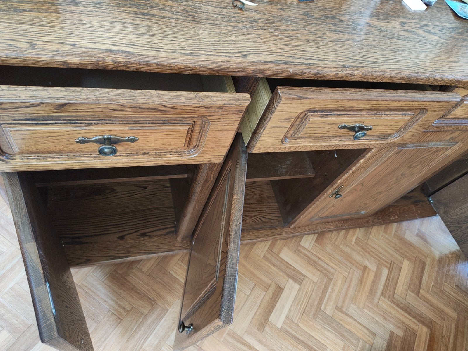 Eiken Dressoir 180 cm breed, 90 cm hoog, Huis en Inrichting, Kasten | Dressoirs, Ophalen, Gebruikt, Met deur(en), 150 tot 200 cm
