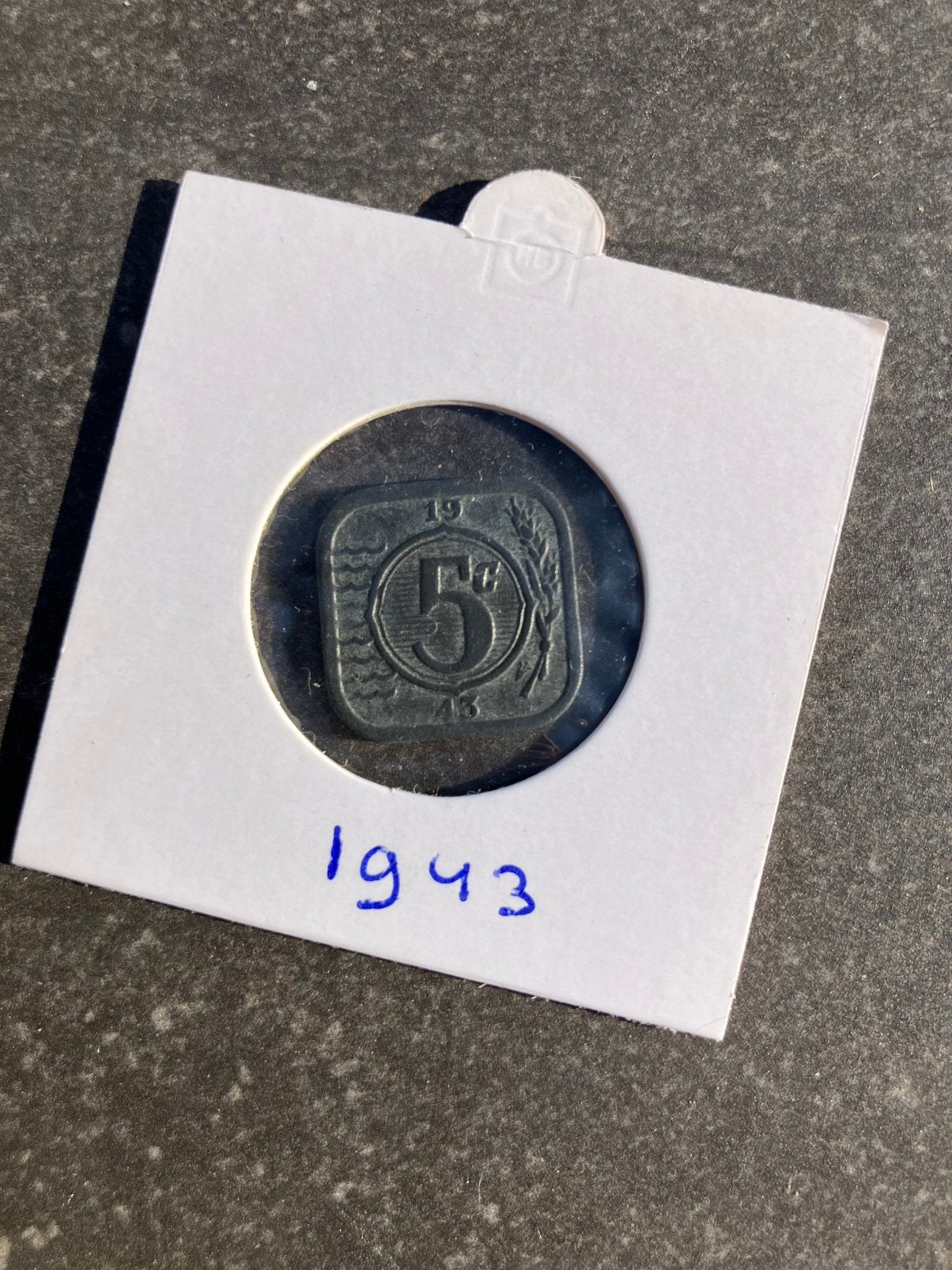 5 cent 1943 stuiver Nederland, Ophalen of Verzenden, Koningin Wilhelmina, 1 cent