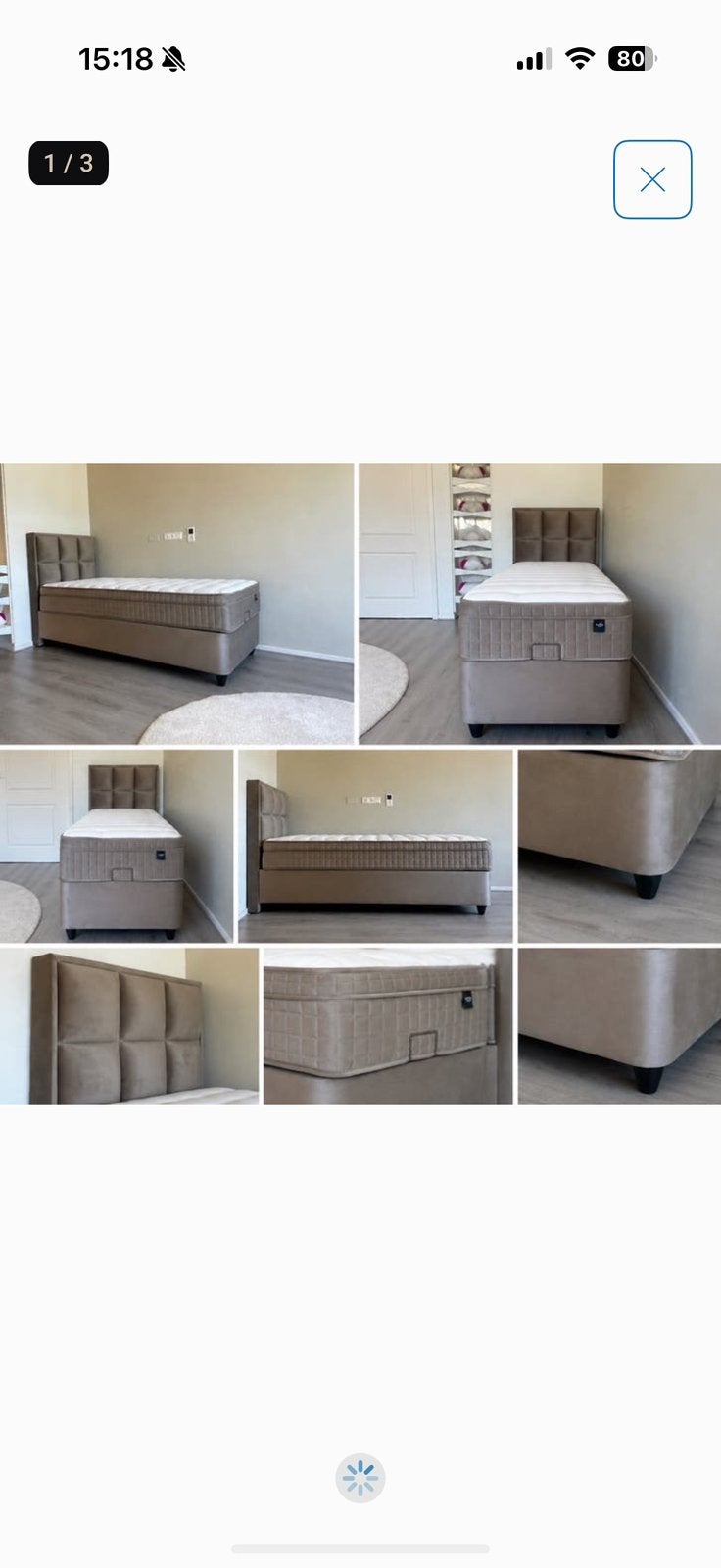90x200 cm boxspring, Ophalen of Verzenden, Zo goed als nieuw, Eenpersoons