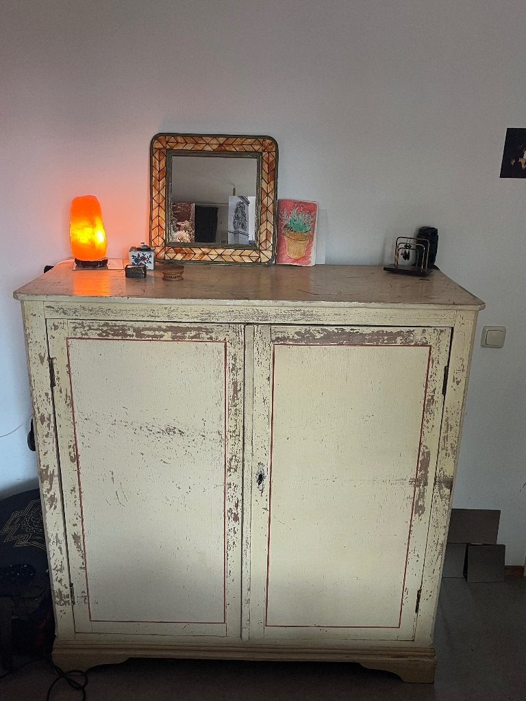 Brocante landelijke kast / buffetkast van hout, Ophalen, Gebruikt, 100 tot 150 cm, 100 tot 150 cm