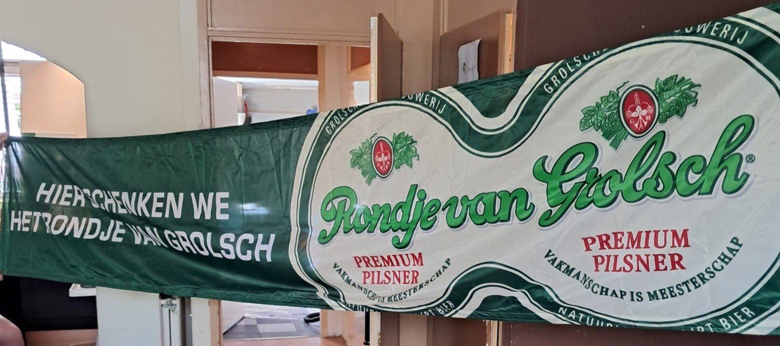 Grolsch Reclamebanner - 4 meter lang - Premium Pilsner, Ophalen of Verzenden, Gebruikt, Reclamebord
