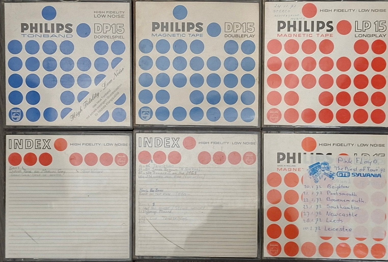 6 Philips DP15 en LP15 bandrecorder banden, Ophalen of Verzenden