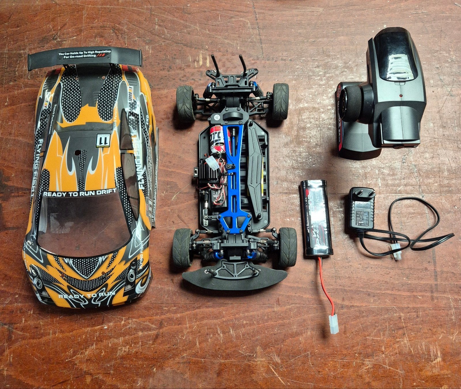 Himoto 1:10 RC drift auto RTR AWD Complete set, Elektro, Ophalen of Verzenden, Zo goed als nieuw, Schaal 1:10