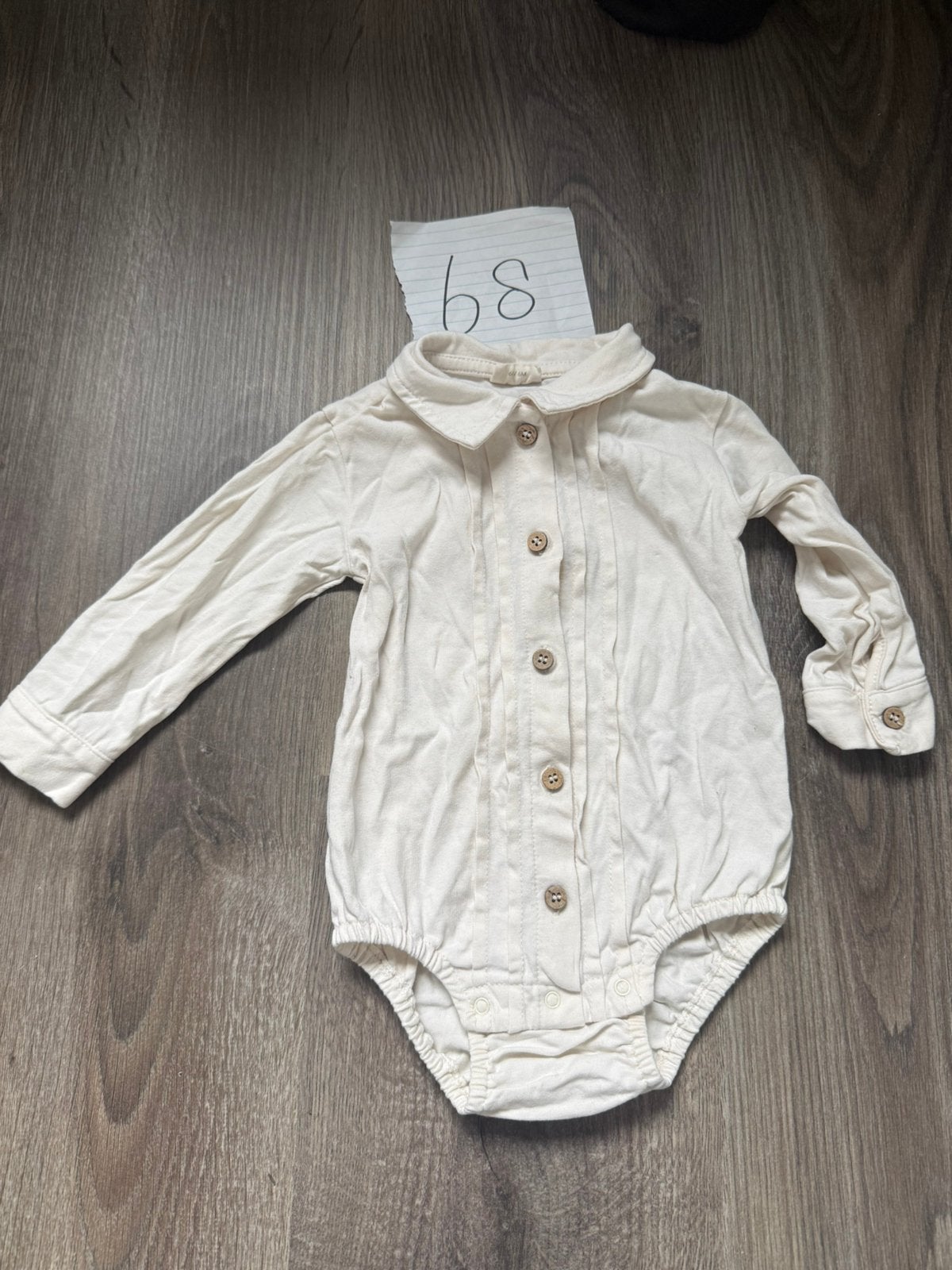 Fixoni romper maat 68 | Crème blouse romper met kraag, Ophalen of Verzenden, Zo goed als nieuw, Nacht- of Onderkleding