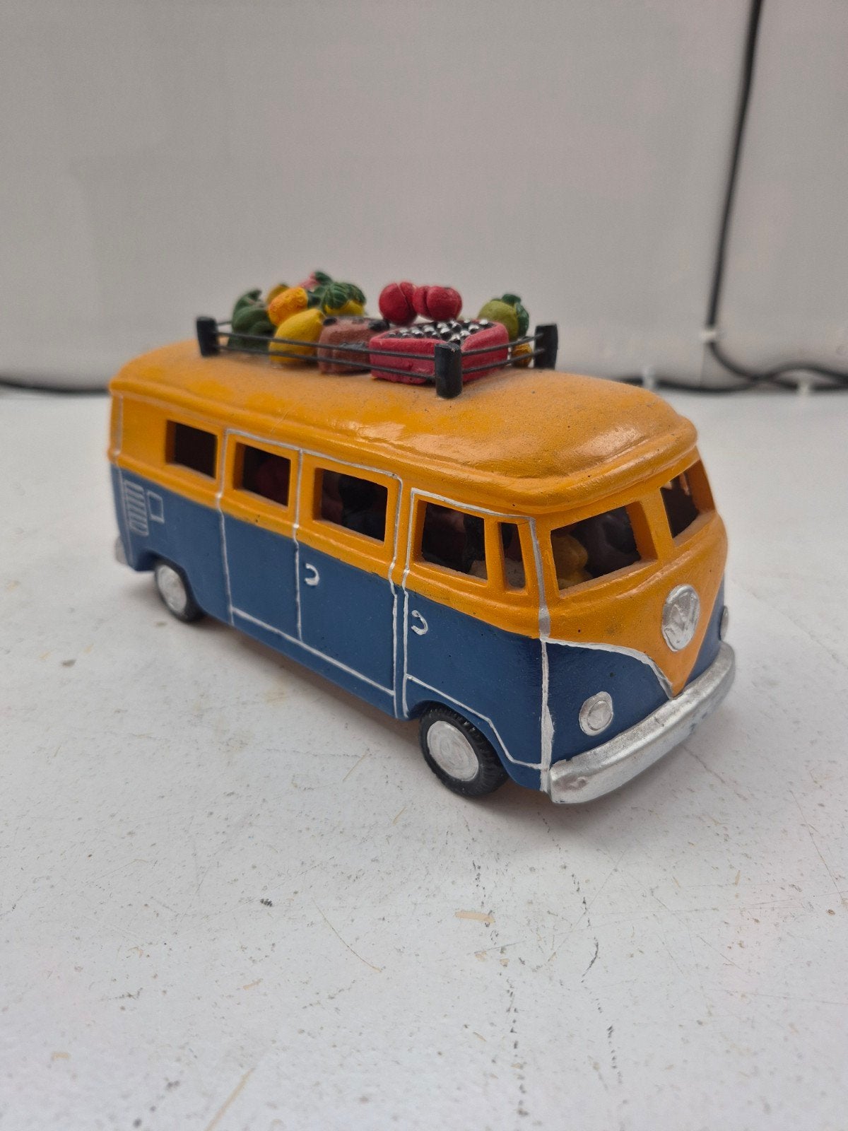 Volkswagen T1 Bus Model - Oranje/Blauw met Dakrek, Ophalen of Verzenden, Gebruikt