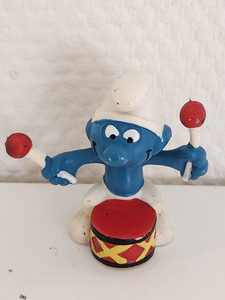 Peyo - Trommelsmurf - smurf, Verzamelen, Smurfen, Ophalen of Verzenden, Gebruikt, Overige Smurfen, Poppetje, Figuurtje of Knuffel