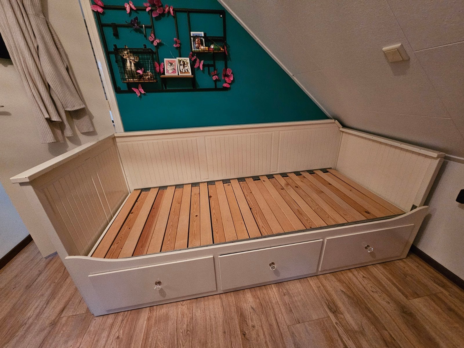 GRATIS Ikea Hemnes bed/bank 80x200, Ophalen, Gebruikt, Eenpersoons, Wit
