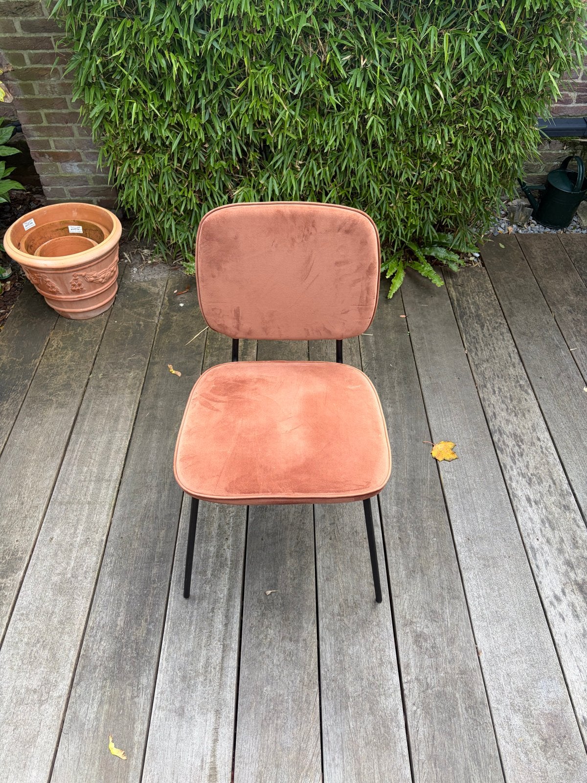 House Doctor stoel - Roze/Oranje fluweel, Huis en Inrichting, Ophalen, Overige kleuren, Zo goed als nieuw, Metaal