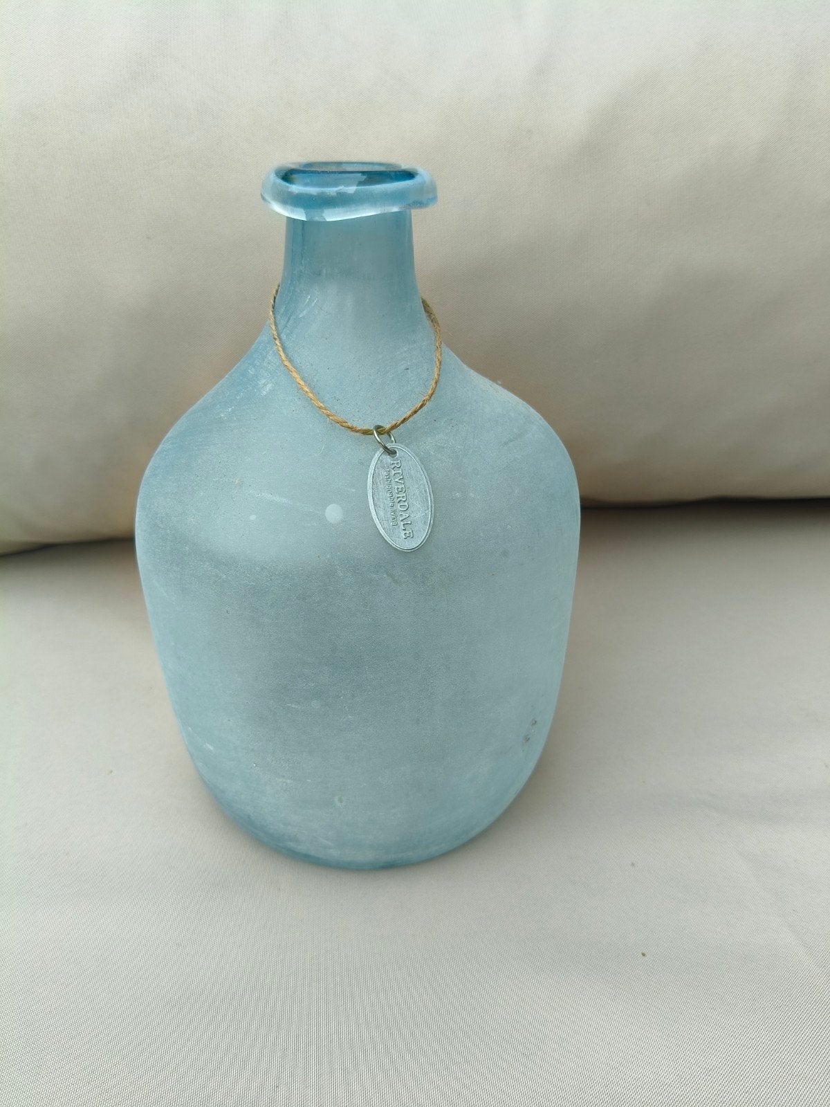 Riverdale sier vaas  pastelblauw, Overige kleuren, Ophalen of Verzenden, Minder dan 50 cm, Glas