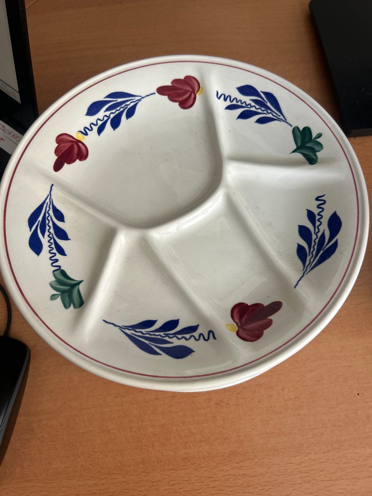 Vintage Boch Frères Keramis serveerschaal, handgeschilderd, Antiek en Kunst, Antiek | Servies los, Ophalen of Verzenden