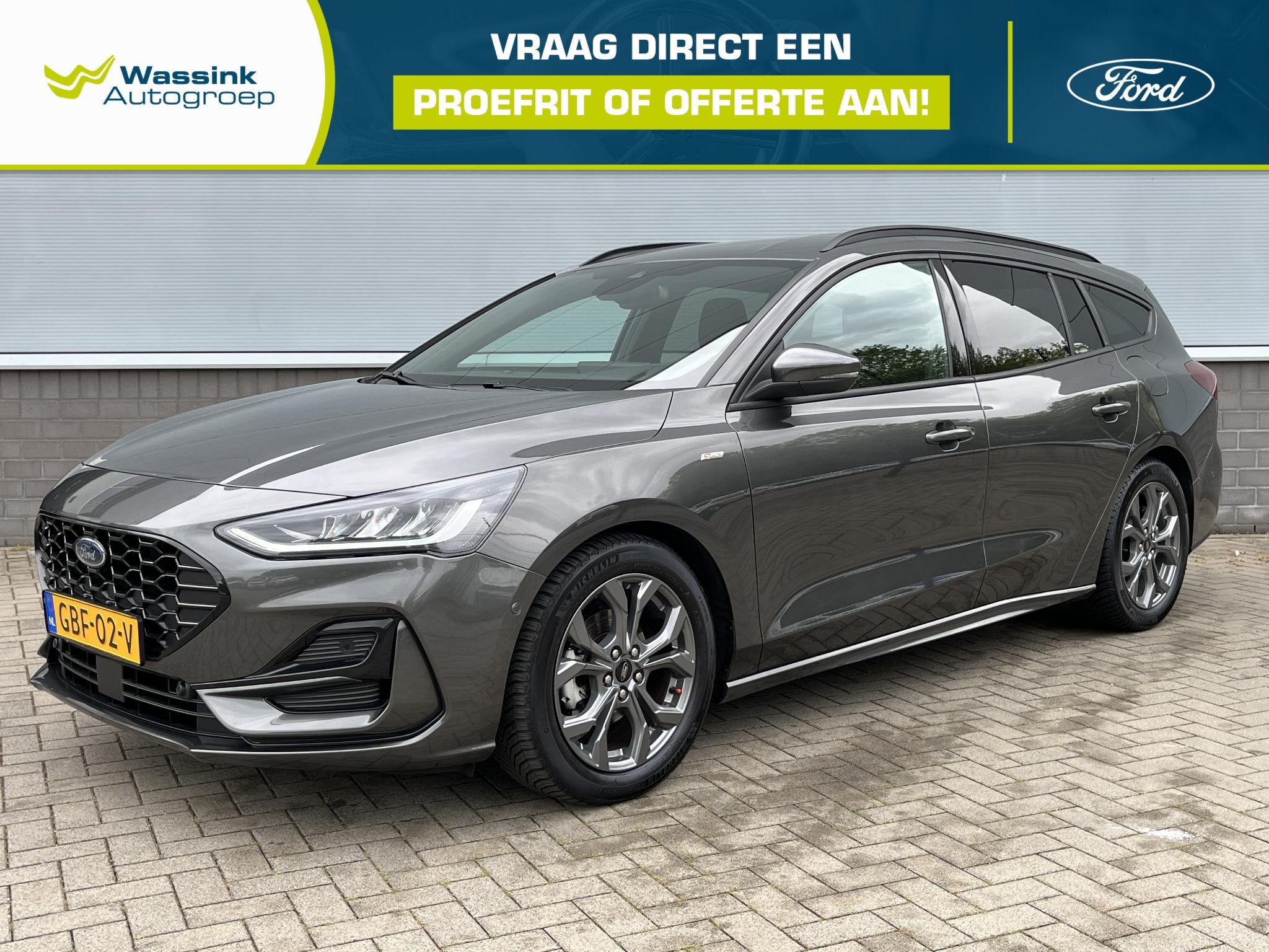 Ford Focus Wagon Hybrid 125 pk ST-Line | Navigatie | Camera, Auto's, Ford, Stof, Gebruikt, Euro 6, Origineel Nederlands