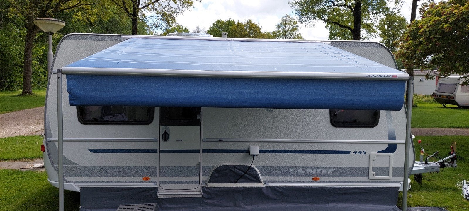 Fiamma Caravanstore 2.80 Blue Ocean zakluifel met zonneflap, Ophalen, Zo goed als nieuw