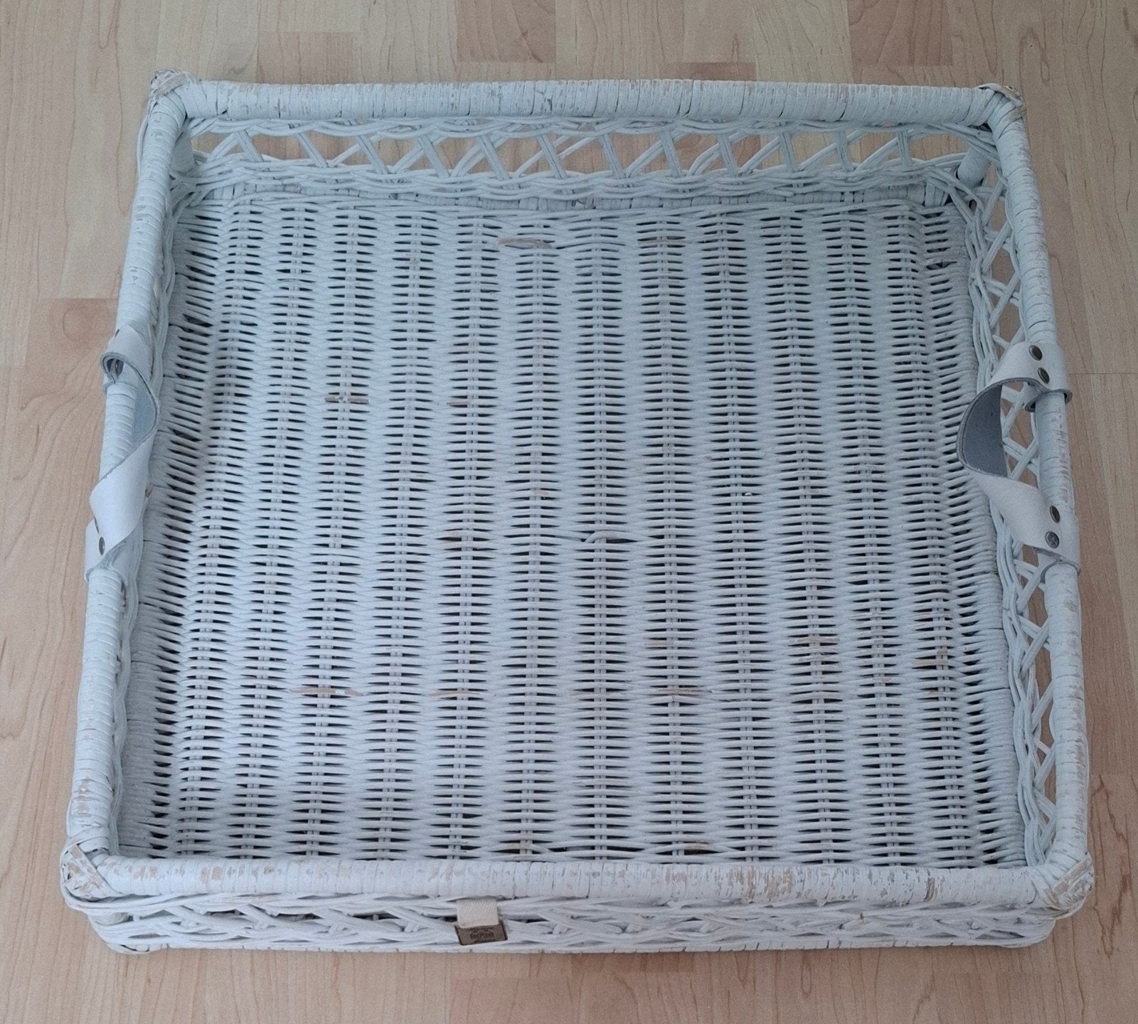 Riviera Maison Witte Rotan Mand/dienblad, Ophalen of Verzenden, Gebruikt