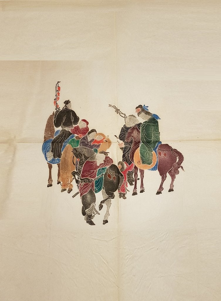 Unieke Chinese steendrukken, Antiek en Kunst, Wanddecoratie, Handgemaakt, Ophalen of Verzenden, Papier/karton