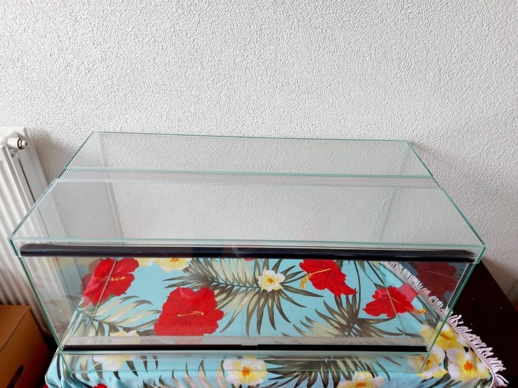 Hamster | Kooi | Glazen terrarium | incl eten en speeltjes, Dieren en Toebehoren, Kooi, Zo goed als nieuw, Hamster, 75 tot 110 cm