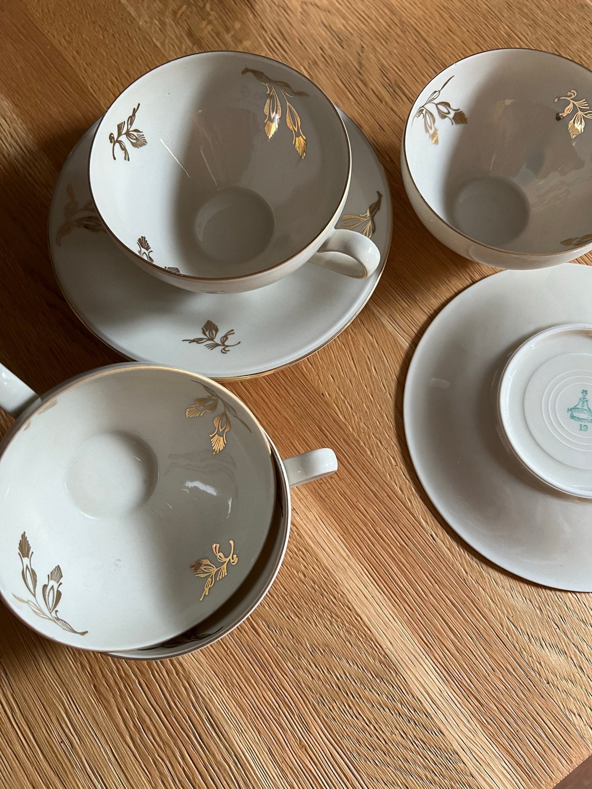 Vintage Mitterteich Bavaria servies - Beige met Goud, Antiek en Kunst, Ophalen of Verzenden