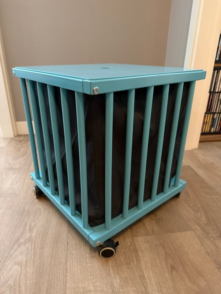 Bopita opbergbox lichtblauw, Kinderen en Baby's, Boxen, Ophalen, Gebruikt, Vierkant, Wieltjes