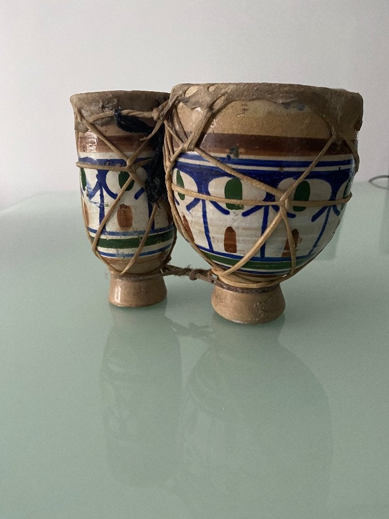 Keramische trommel – handgemaakt decoratief instrument, Ophalen of Verzenden, Gebruikt, Trommel