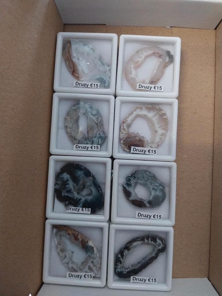 Mix lot van 8 druzy schijfjes, Sieraden, Tassen en Uiterlijk, Ophalen of Verzenden, Zo goed als nieuw