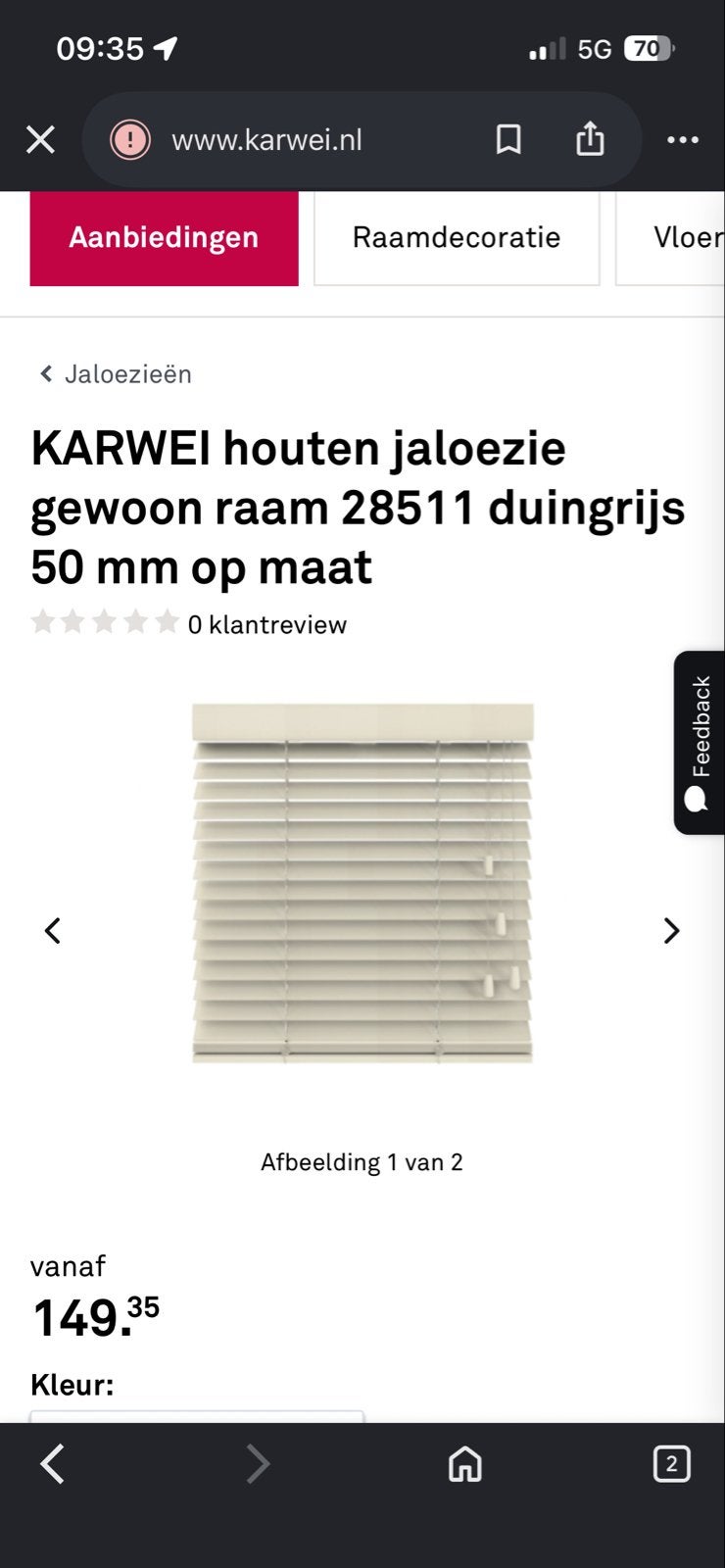 Karwei Houten Jaloezieën - Zandgrijs 50 mm, Ophalen, Jaloezie, Gebruikt, Lichtdoorlatend