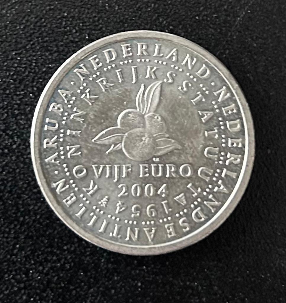 Zilveren 5 Euro munt 2004 Nederlandse Antillen, Postzegels en Munten, Munten | Nederland, Losse munt, Euro's, Koningin Beatrix