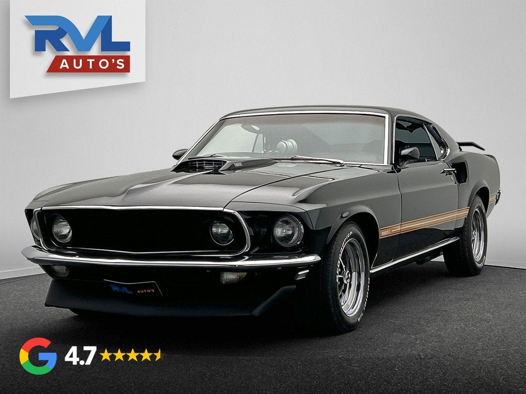 Ford USA Mustang Mach 1 1969 *POWERFUL 427 V8*, Auto's, Oldtimers, Zwart, Zwart, Bedrijf, 2 stoelen