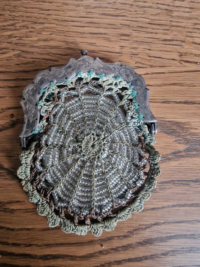 Zilveren beursje antiek kralenbeursje, Antiek en Kunst, Ophalen of Verzenden, Zilver