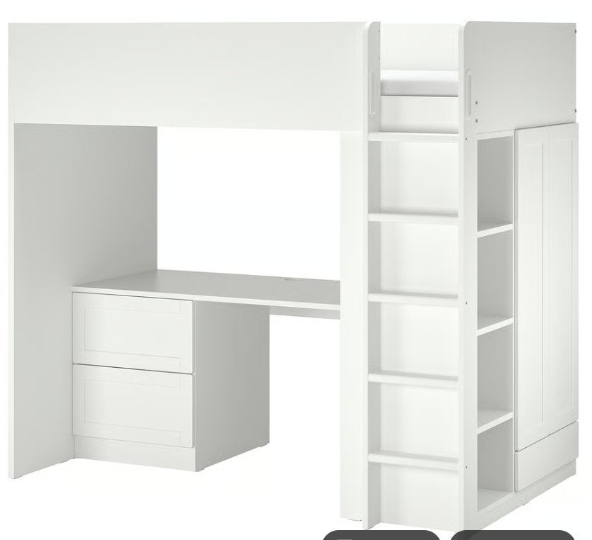 IKEA SMÅSTAD hoogslaper 90x200 – met kast, Ophalen, Gebruikt, Hoogslaper