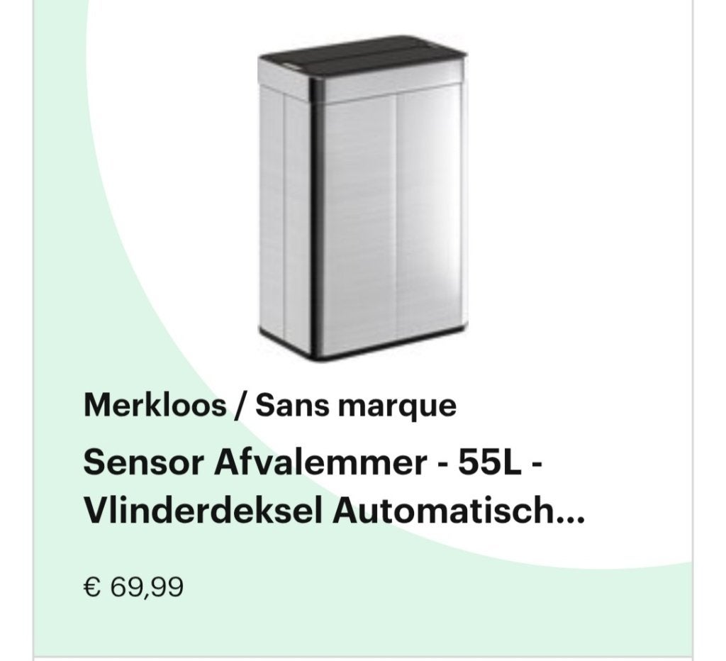 Prullenbak automatisch sensor, Ophalen, 50 – 75, Nieuw, 40 liter of meer