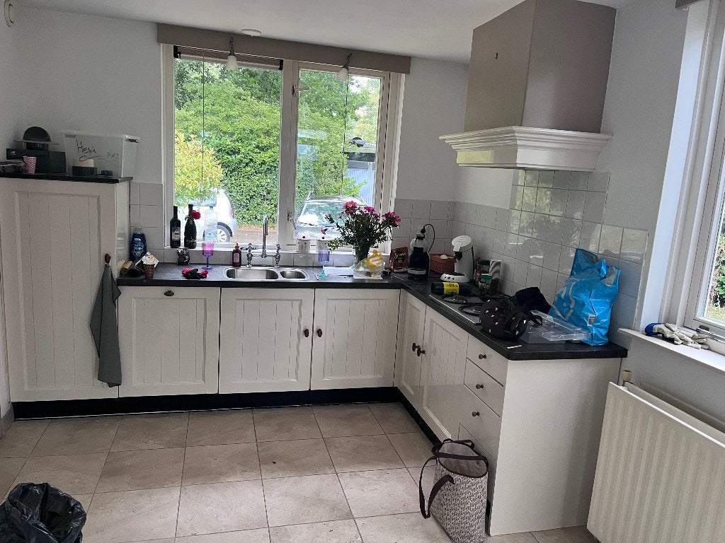 Keuken af te halen, Huis en Inrichting, Keuken | Complete keukens, Ophalen, Gebruikt, Crème, Hoekkeuken
