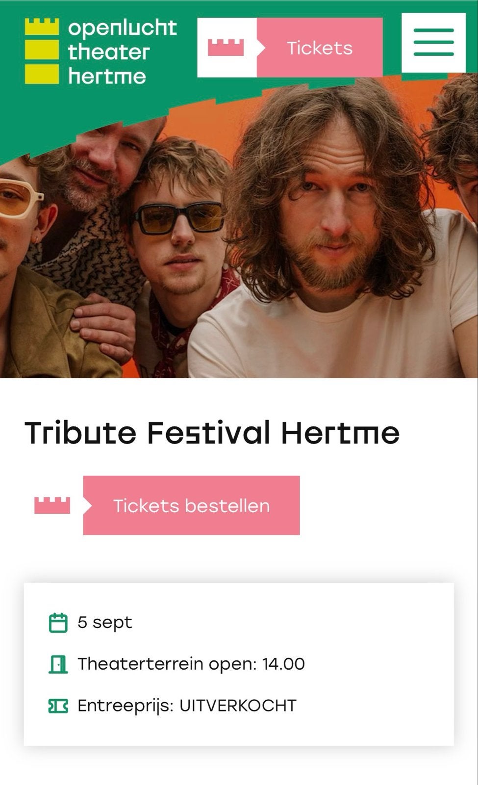 2 kaartjes Tribute Festival Hertme 5 September, Tickets en Kaartjes, Evenementen en Festivals, Twee personen