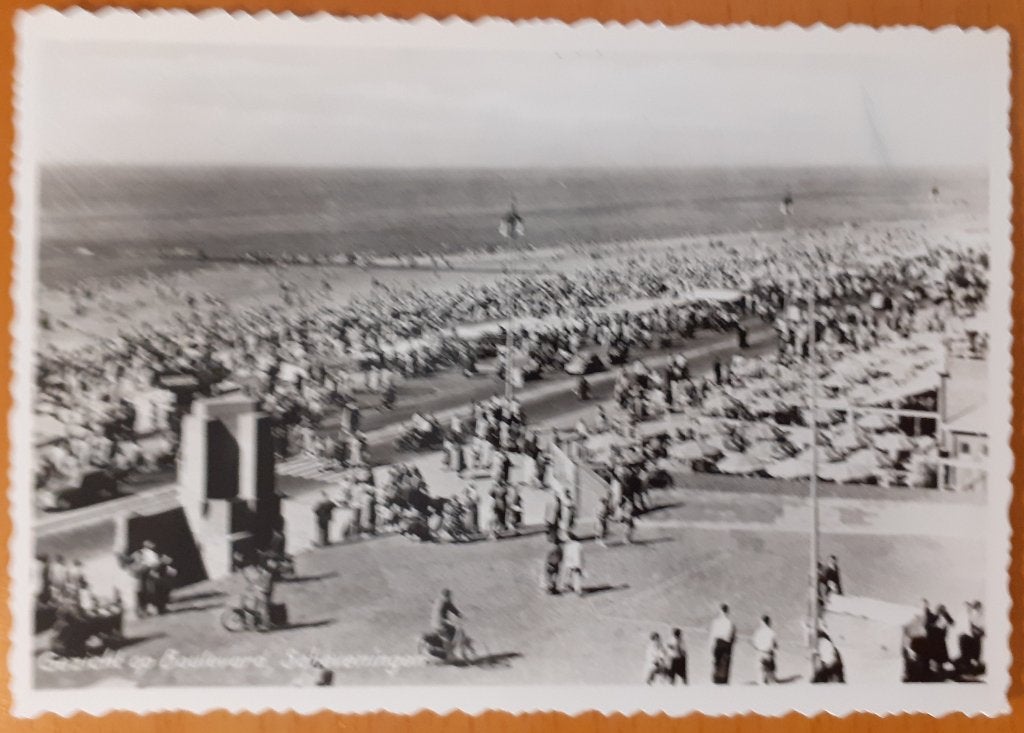 Ansichtkaart Scheveningen, Verzenden, 1940 tot 1960, Gelopen, Zuid-Holland
