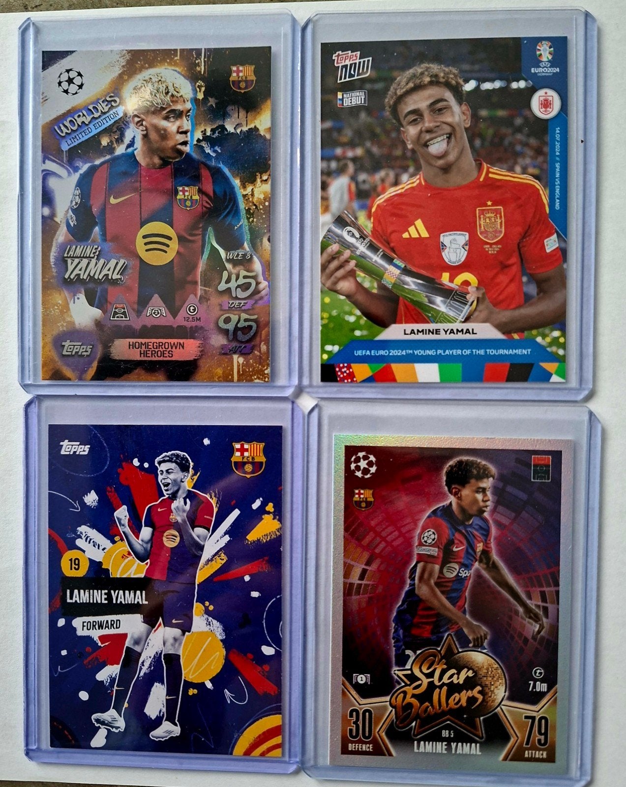 Lamine Yamal Topps Match Attax Voetbal Kaarten Set, Ophalen of Verzenden, Zo goed als nieuw, Buitenlandse clubs, Spelerskaart