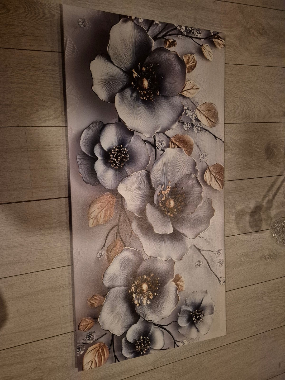 canvas met bloemen, Huis en Inrichting, Ophalen, Zo goed als nieuw, Schilderij, 100 tot 125 cm