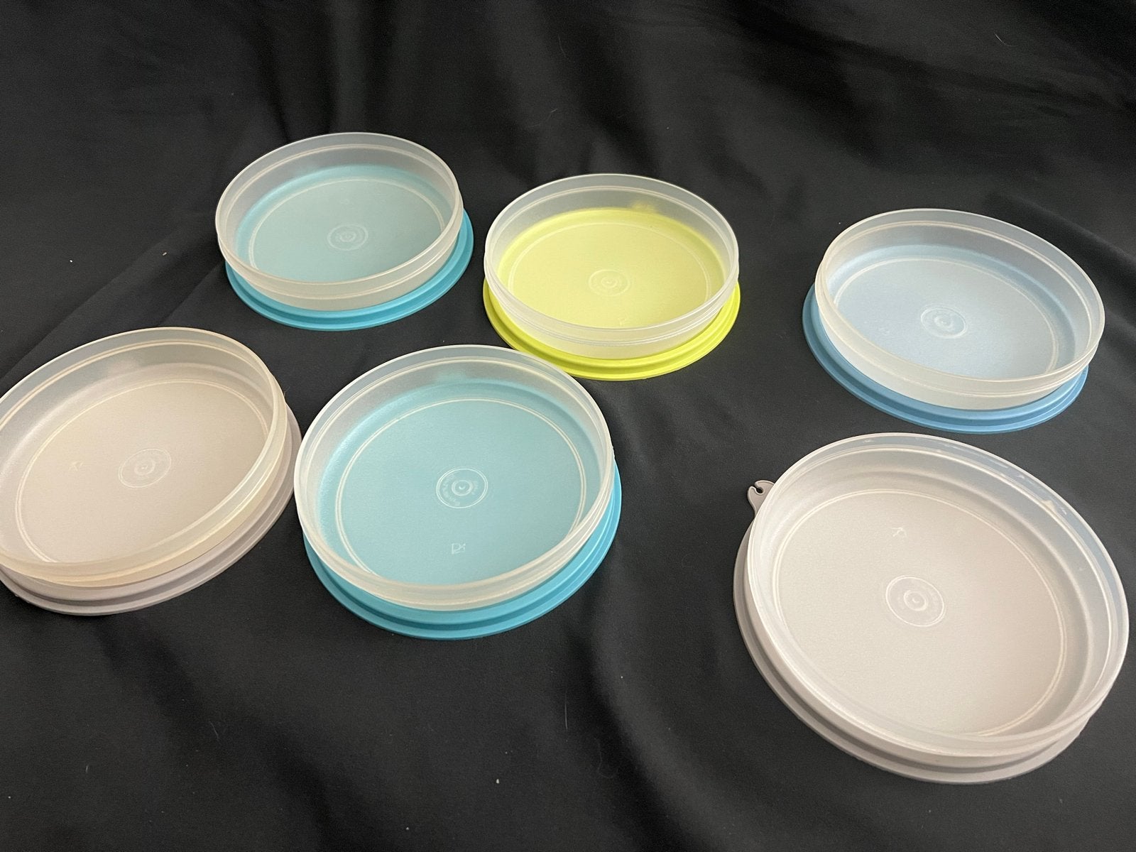 Set van 6 Tupperware schaaltjes met deksels, Ophalen of Verzenden, Gebruikt, Blauw, Schaal