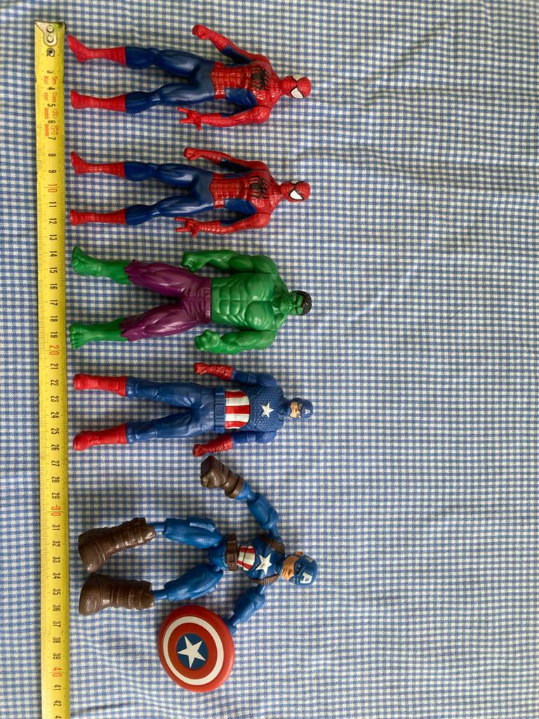 Marvel Avengers actiefiguren set - Spiderman, Hulk, Captain, Kinderen en Baby's, Speelgoed | Actiefiguren, Ophalen, Gebruikt