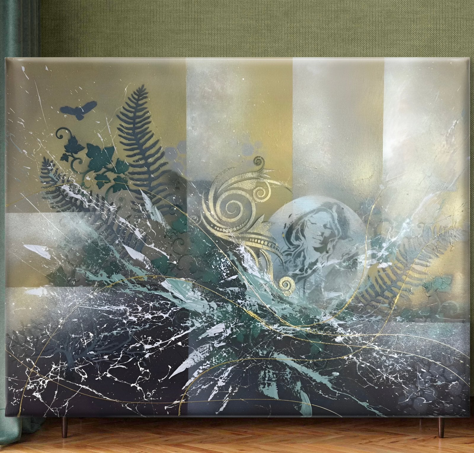 Origineel abstract schilderij – 70 x 90 cm, 50 – 75, Oorspronkelijke maker, Nieuw, Ophalen of Verzenden