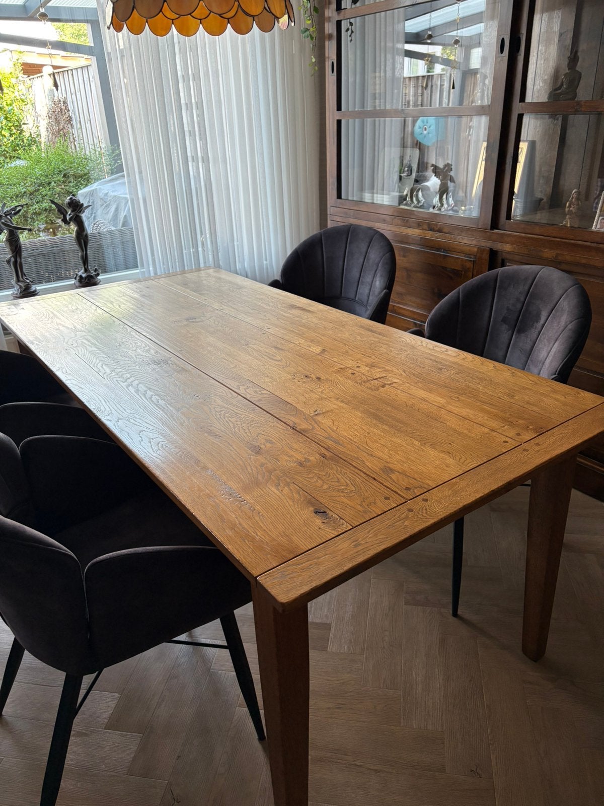 Blank eiken tafel maat 190 x90 75 hoog, Ophalen, Eikenhout, 50 tot 100 cm, Zo goed als nieuw