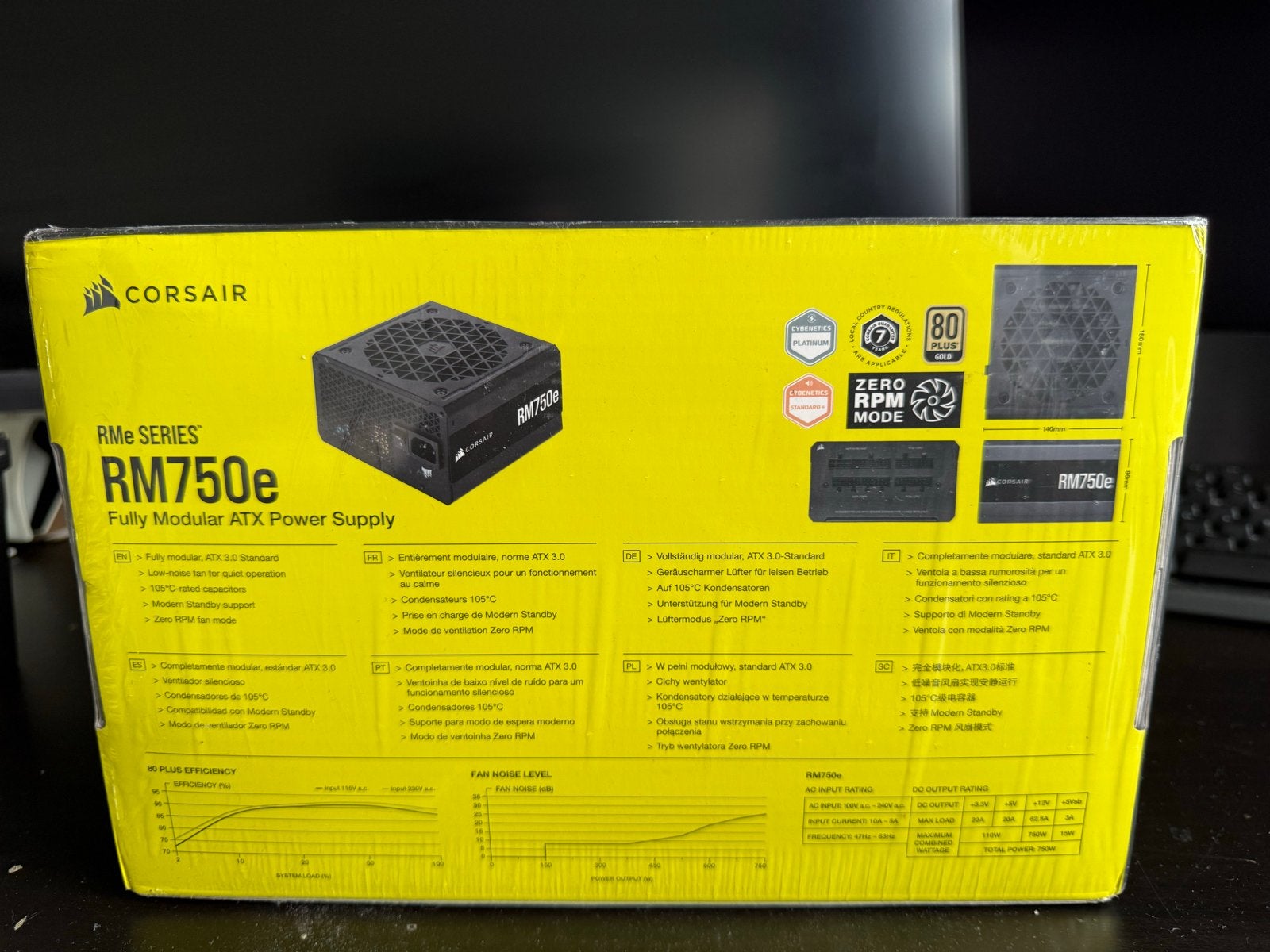 Corsair RM750e 750W ATX 3.0 Volledig Modulaire Voeding Nieuw, Computers en Software, Interne voedingen, Ophalen, Nieuw